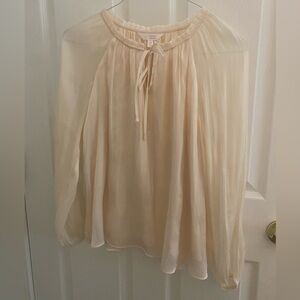 Lauren Conrad Soft Peach Long Sleeve Blouse XS